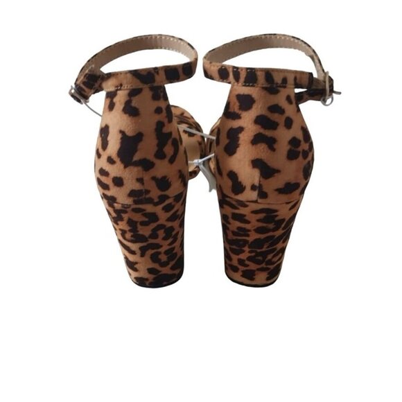 A New Day Leopard Print Heeled Sandals Size 6 Womens Open Toe Ankle Strap Heels - Picture 3 of 6